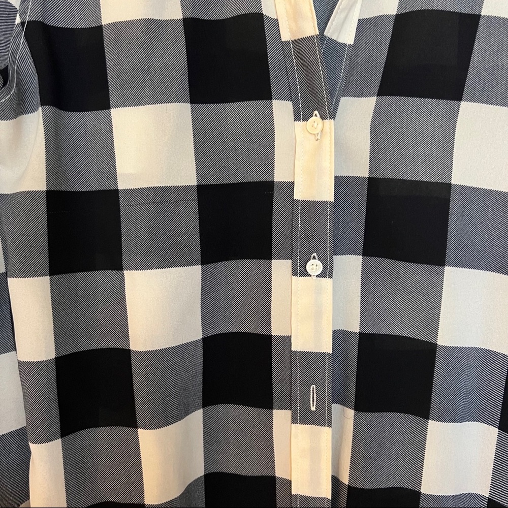 Gigham Chiffon Button Down Duster - image 3